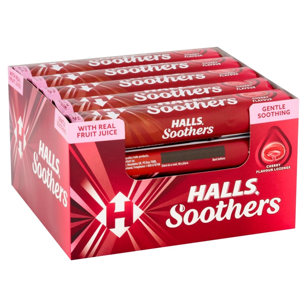 Halls Soothers Cherry Flavour Lozenges with Real Fruit Juice - Pack of 20 4