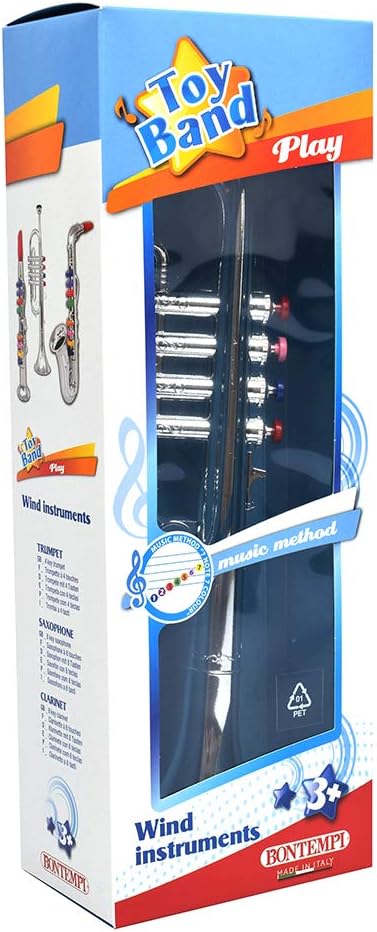 Bontempi 32 4231 4-Note Silver Trumpet - Musical Toy for Kids 3+ 4