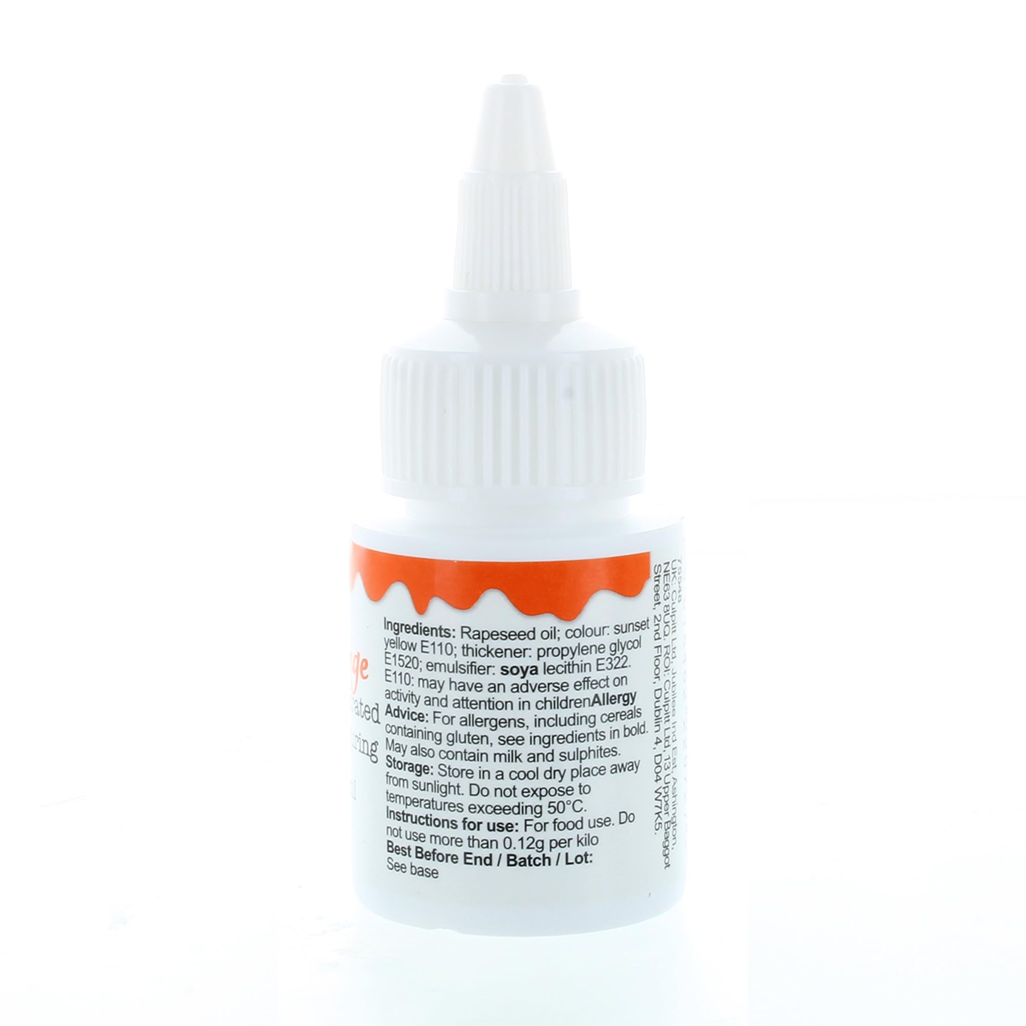 Colour Splash - Oil Based Food Colour Orange | Vibrant Edible Colouring for Baking, 30ml