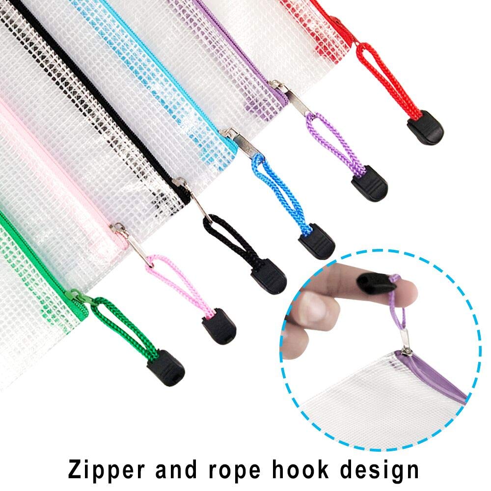 NORTHERN BROTHERS 24PCS A4 Plastic Zip Wallets - Coloured PVC Folders | Hanging Feature 4