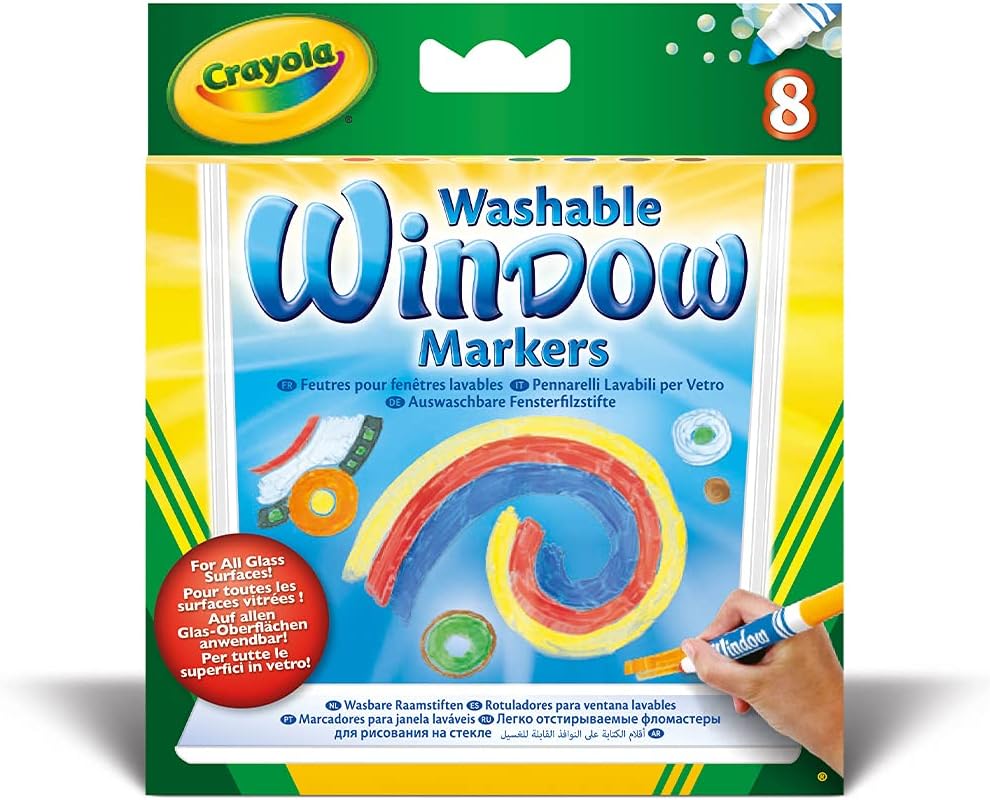 Crayola 58-8165 Window Markers - 8 Count Washable Window Art Set 3