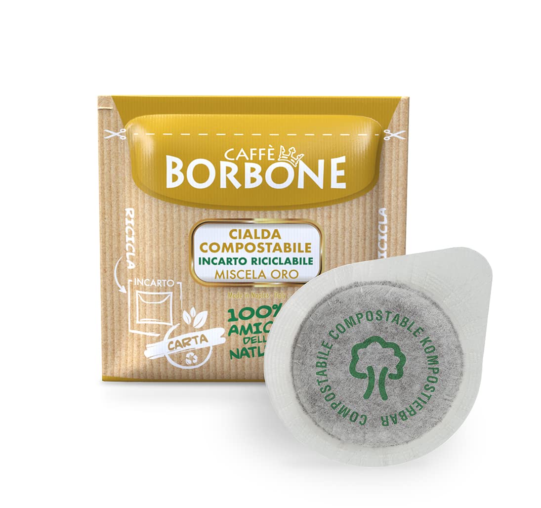 Caffè Borbone Gold Blend Compostable Coffee Pods - 50 Pods - ESE 44mm Compatible