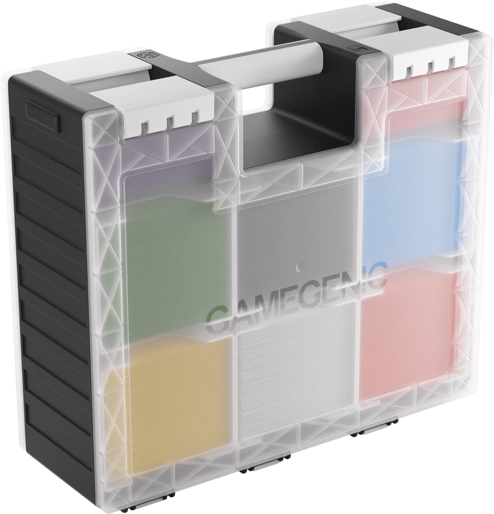 Gamegenic Game Castle Black/White/Clear - Double-Sided Card and Token Storage Case 3