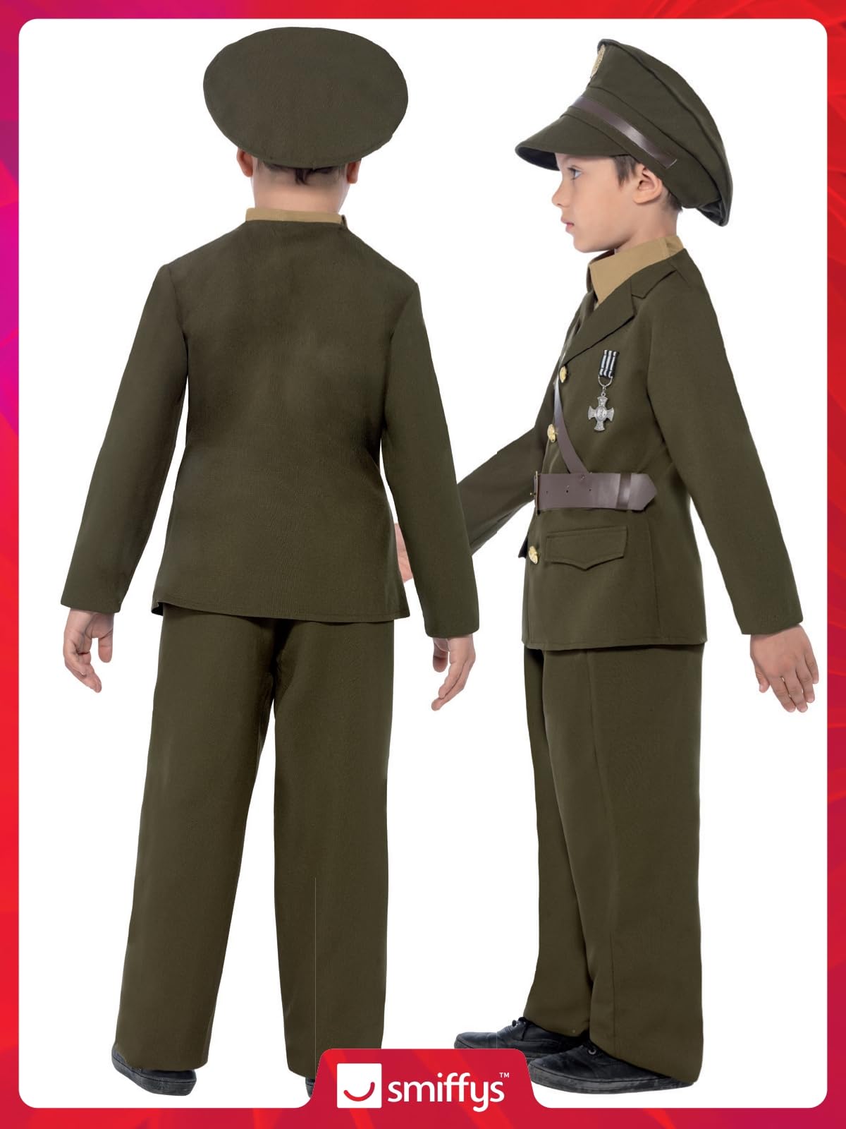 Smiffys Boys Army Officer Costume - World War II Dress Up for Ages 7-12 ( Medium (ages 7-9) 6