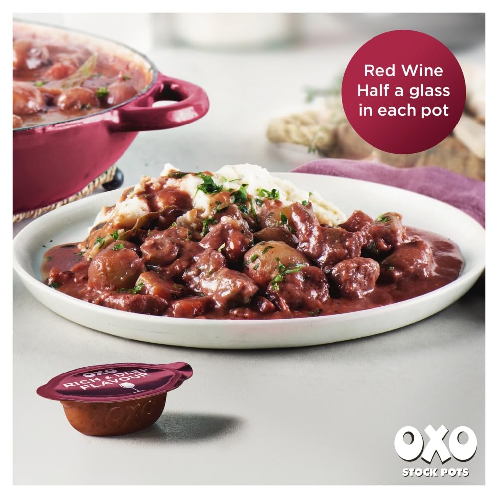 OXO Red Wine Stock Pots - Rich & Flavoursome Blend | 80g | 4 x 20g Pots 8
