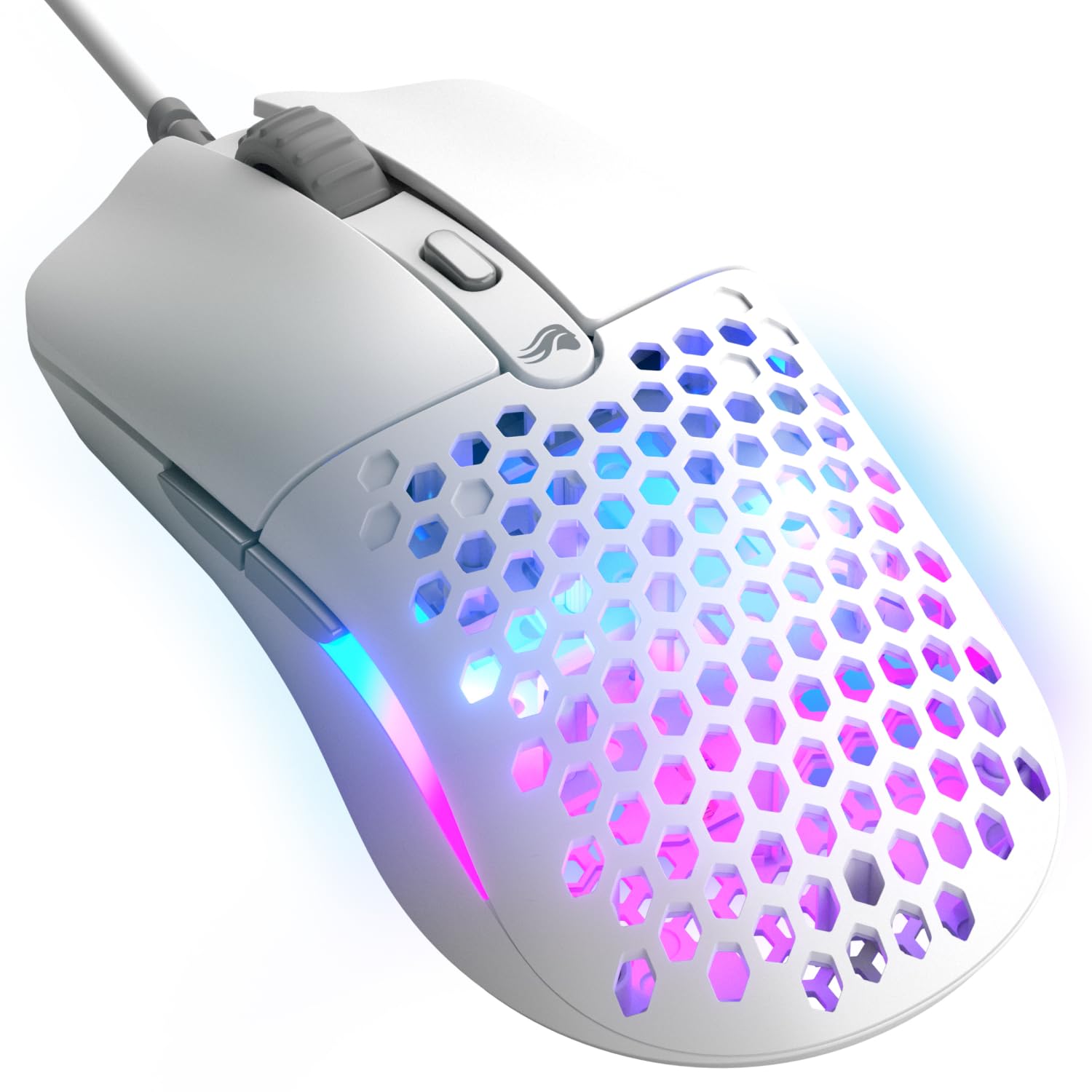GLORIOUS Model O Eternal Ultralight RGB Gaming Mouse - White | 55g | 6 Programmable Buttons | 12K DPI