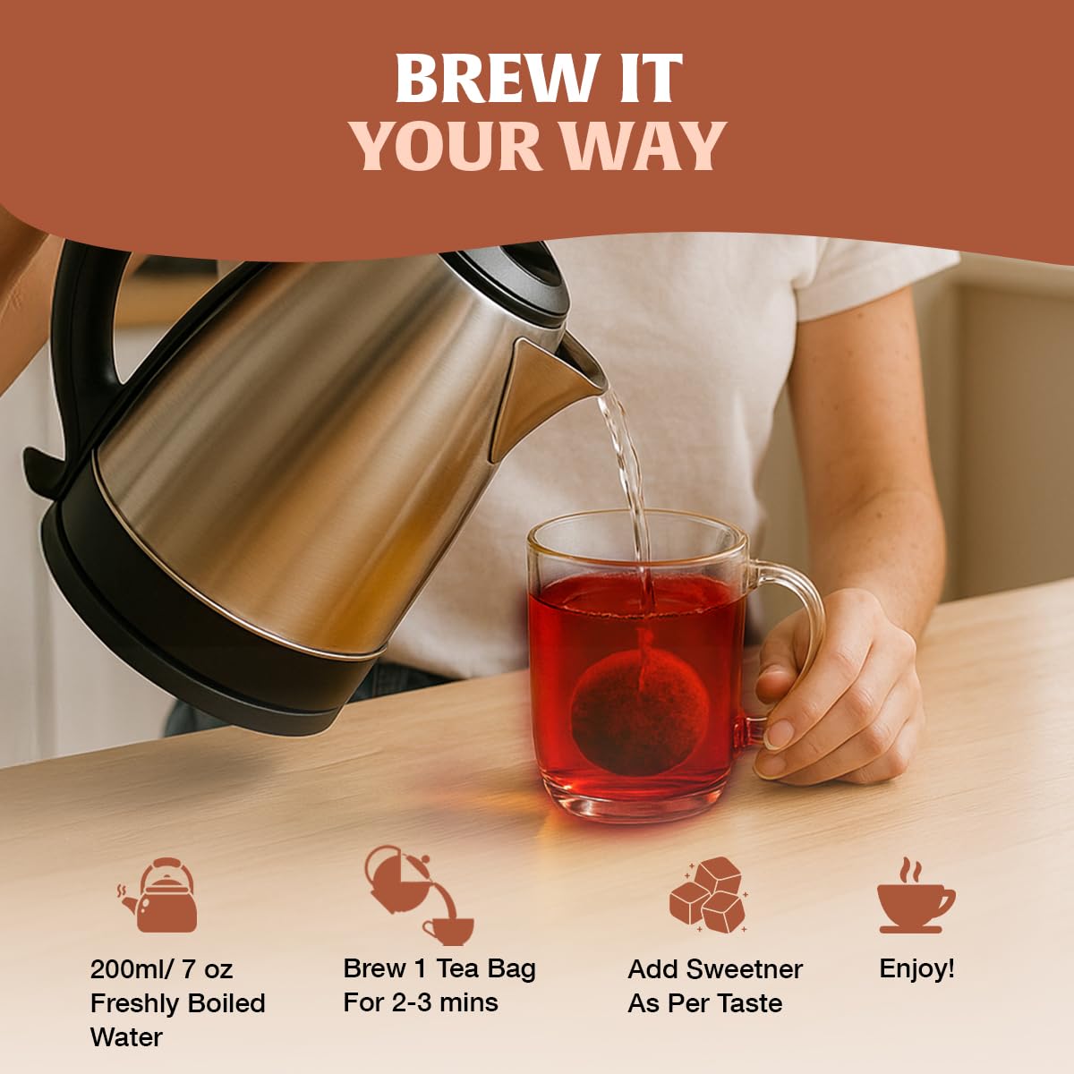 HANDPICK English Breakfast Black Tea Bags (100 Count) Strong, Robust | Eco-Conscious, Carbon-Neutral Tea for Hot or Iced Brews