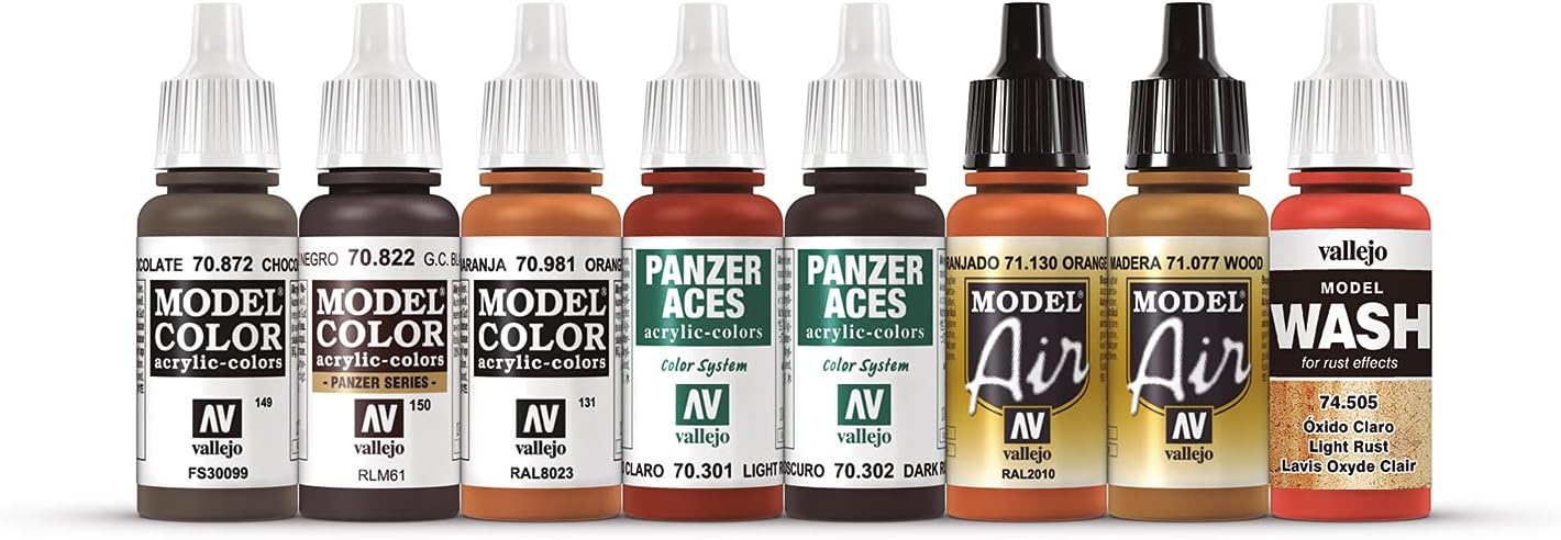 Vallejo Model Color Rust, Stains & Streaking Set - 8 Acrylic Paints for Weathering Effects 4