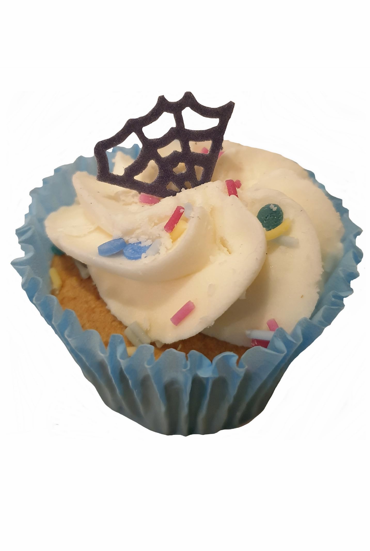 Toppercake Edible Spooky Spider Web Halloween Wafer Cupcake Topper Decor - 12 Pack