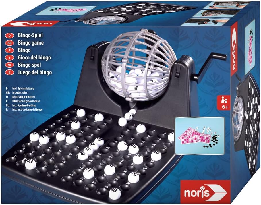 noris 606150493 Bingo Drum Set with 90 Balls, 12 Cards & Chips - Ocean Tides 3