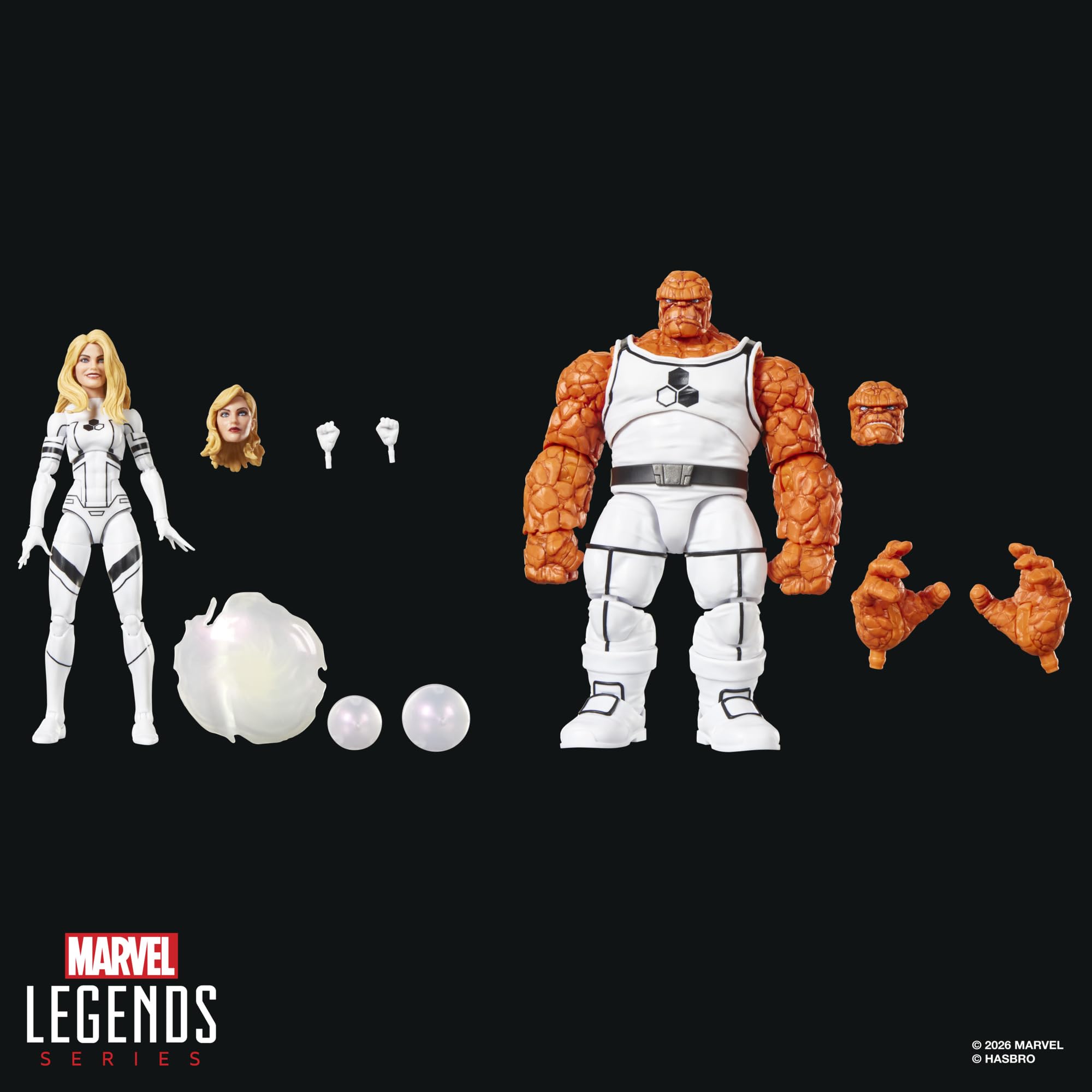 Marvel Legends Future Foundation The Thing & Invisible Woman 6-Inch Action Figures - 2 Figures, 9 Accessories, 20+ Points of Articulation 2