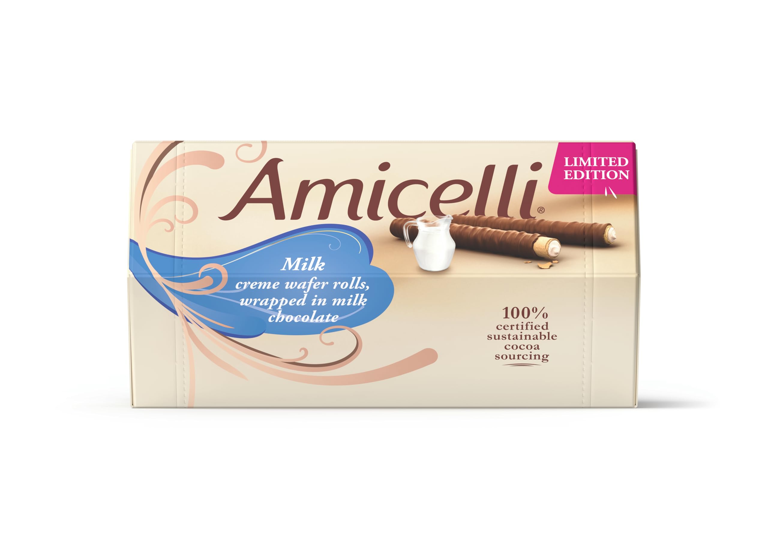 Ritter Sport Amicelli Limited Edition Vanilla Milk Crème Crispy Wafer Rolls 200g