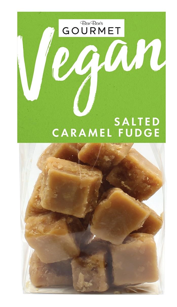 Bon Bon's Gourmet Vegan Salted Caramel Fudge, 150g Bag - Artisanal Vegan Treat