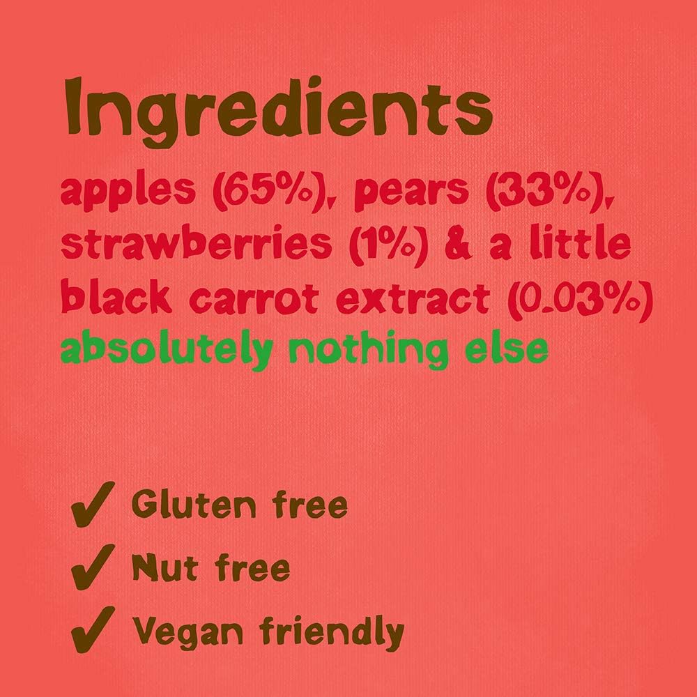 BEAR Fruit Yoyos Strawberry - 100% Fruit Rolls with Collectible Fact Cards (Pack of 6, 100g Each)