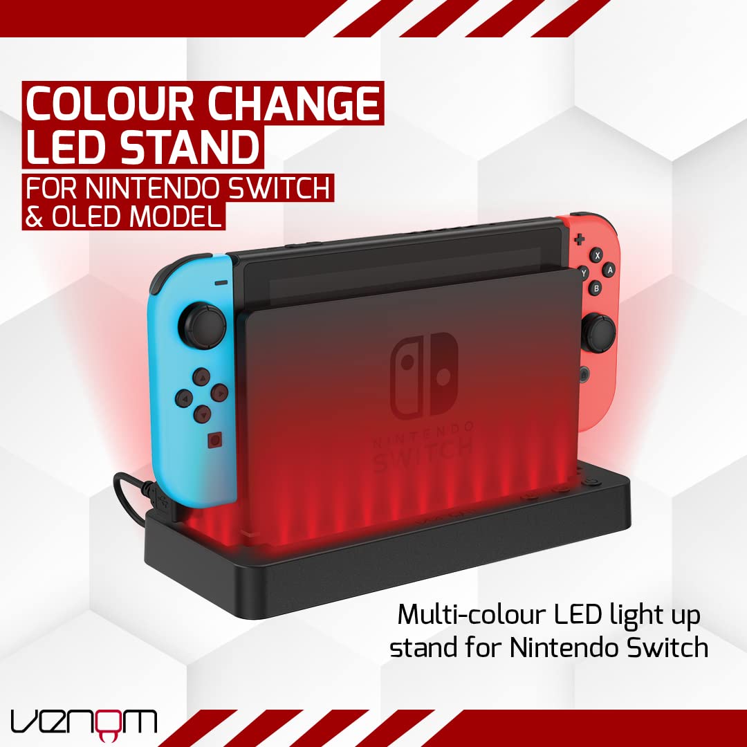 Venom Multi-Colour LED Light-up Console Stand for Nintendo Switch and OLED Model 4