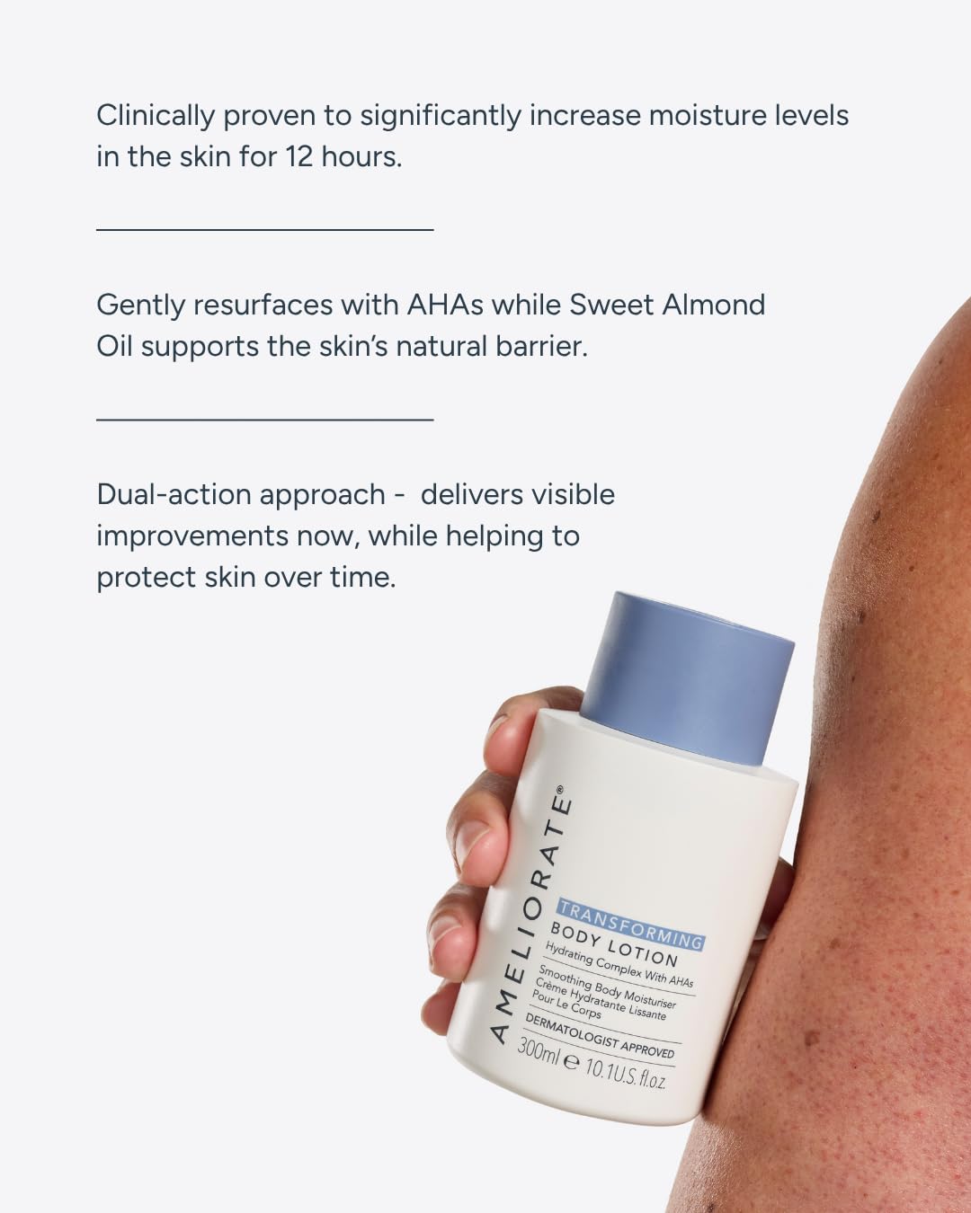 AMELIORATE Transforming Fragrance Free Body Lotion - 500ml | Keratosis Pilaris & Bumpy Skin | Hydrating 4