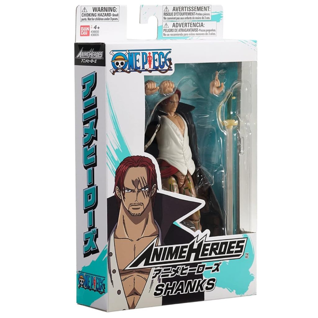 Bandai Anime Heroes One Piece - Shanks Action Figure with Swappable Arms & Faces 6