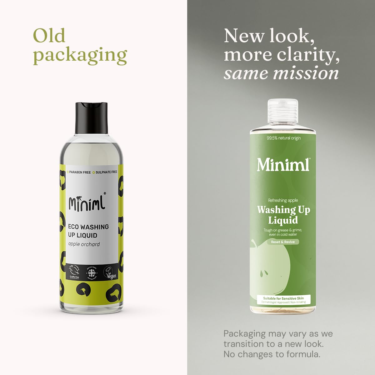 Miniml Washing Up Liquid - Apple Scent, Plant Based Vegan Dish Soap | 400ml