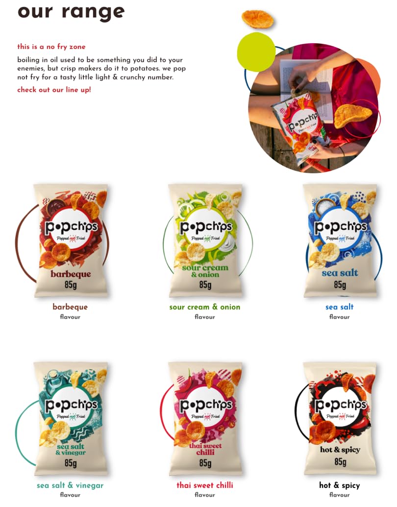 Popchips Sour Cream & Onion Multipack - Light & Crunchy Popped Snacks