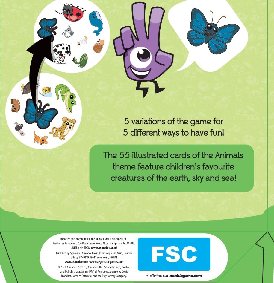 Asmodee Dobble Super Pack Kids 123 + Animals Family Card Game 8