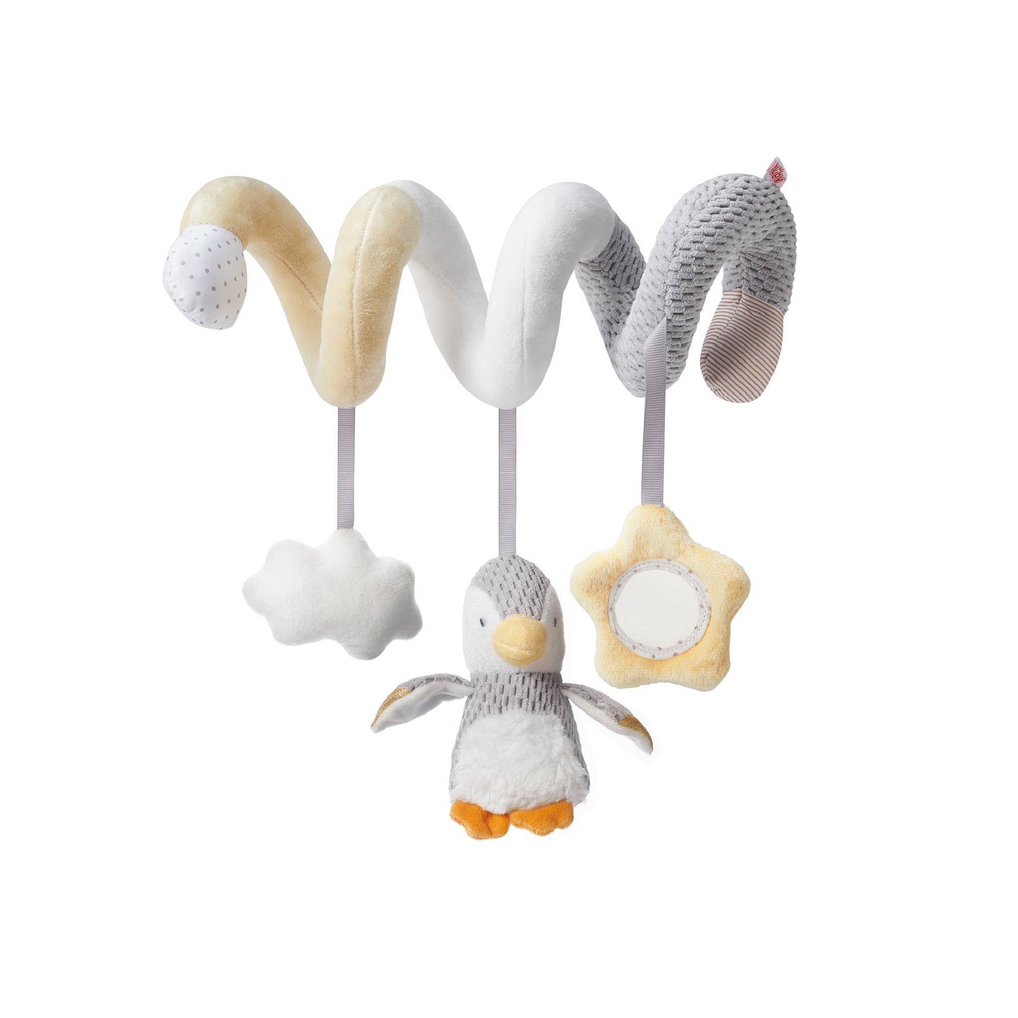 Nuby Penguin Activity Spiral Toy 99618 - Sensory Chimes & Mirror | Suitable from Birth 1