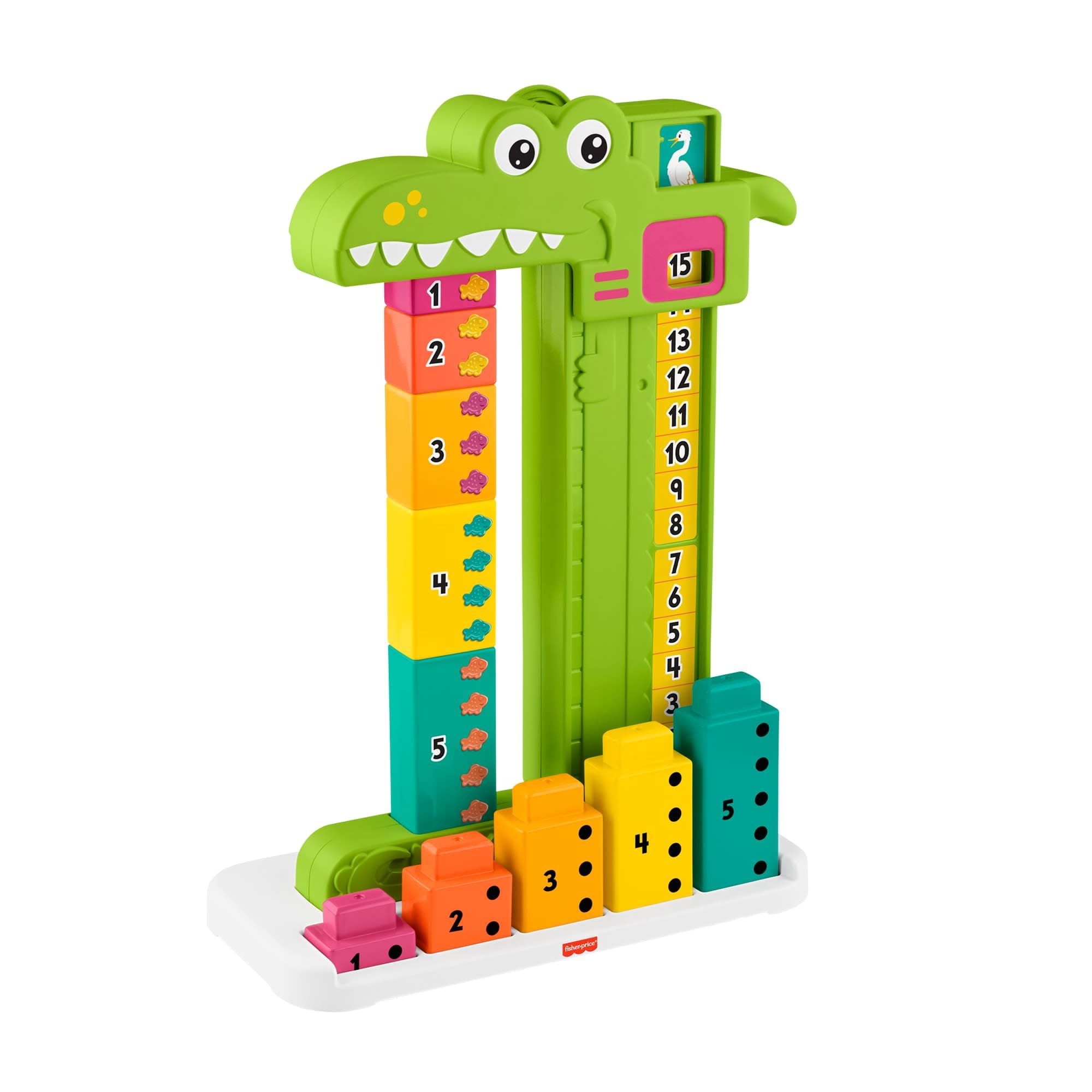 Fisher-Price Adding Alligator Counting Activity Toy - Educational Stacking Blocks for Preschoolers
