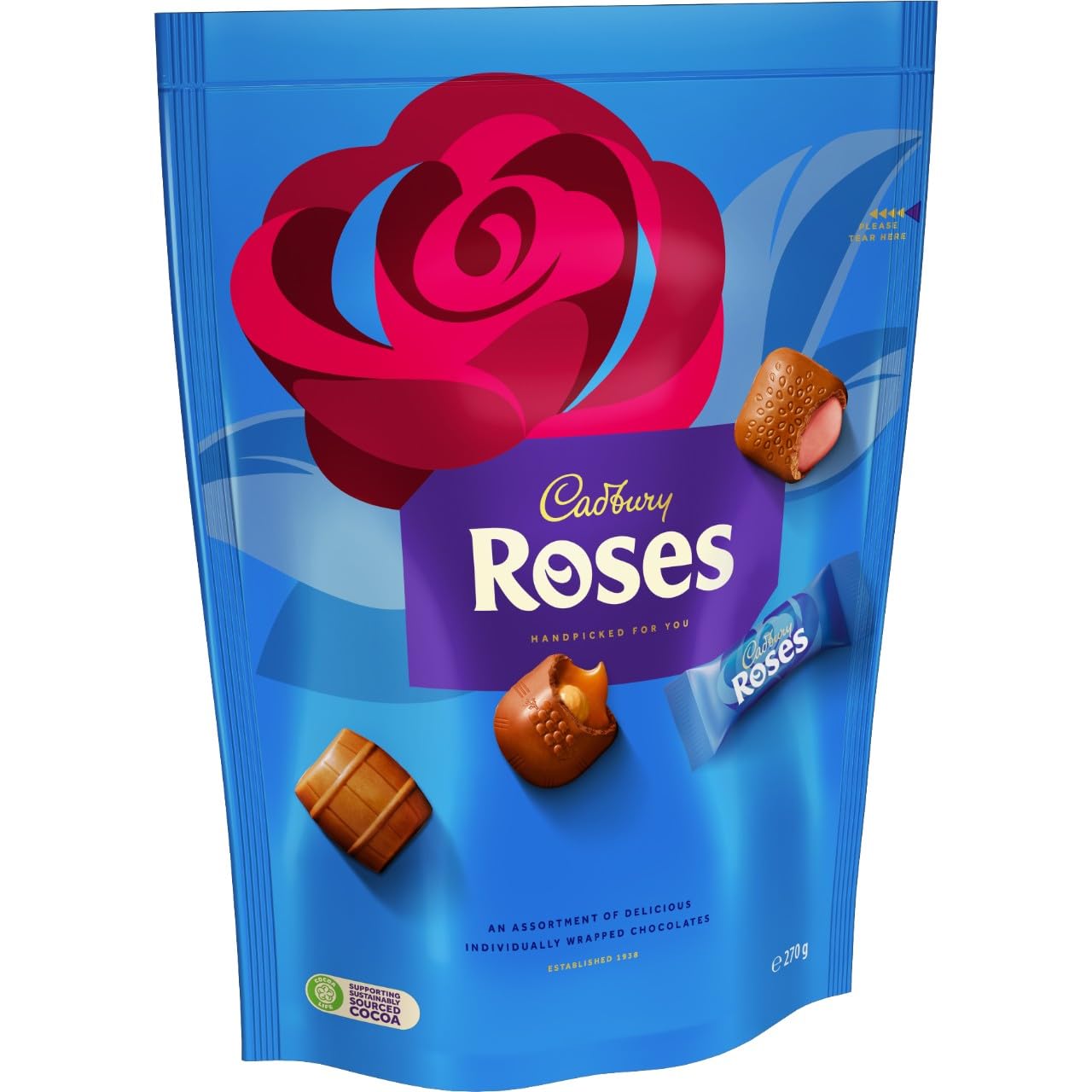 Cadbury Roses Assorted Miniature Chocolates Pouch - 270g