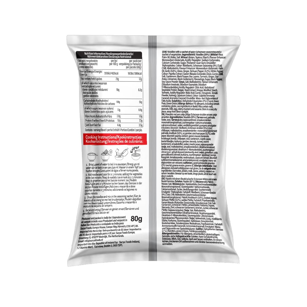 Khao Chi Schezwan-Nudeln 80 g (1er-Pack) – Scharfe indochinesische Instantnudeln
