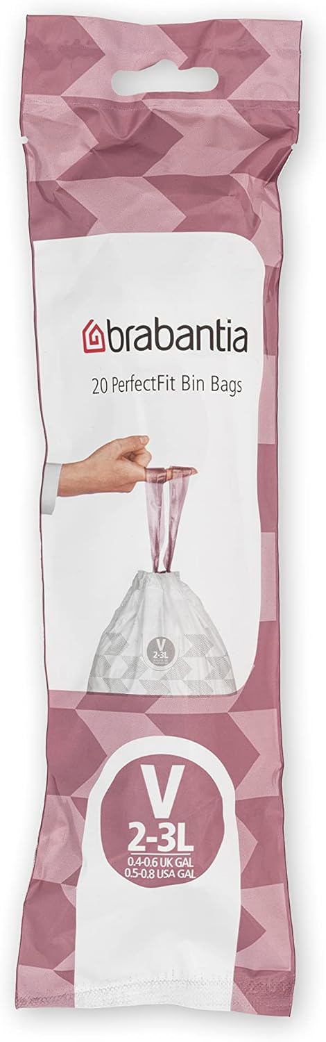 Brabantia - PerfectFit Bin Liners Multipack (Size V/2-3 Litre) Thick Plastic 4