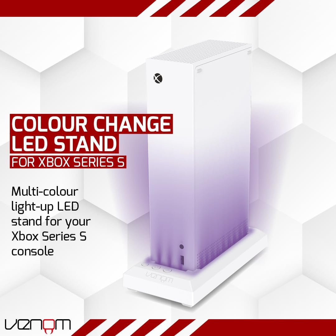 Venom LED-Leuchtkonsolenständer für Xbox Series S – Mehrfarbige RGB-Beleuchtung mit USB-Stromversorgung 4