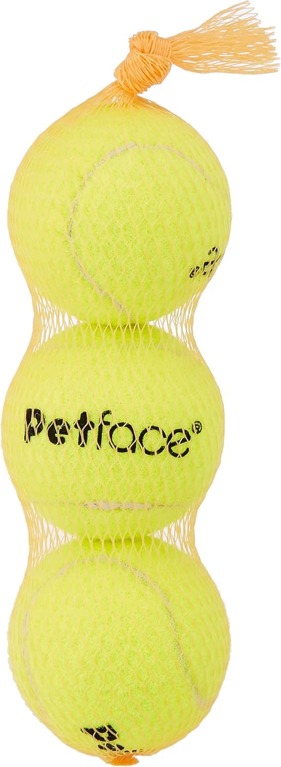 Petface Super Tennis Balls - 3 Pack | Durable Fetch Toy | Natural Rubber