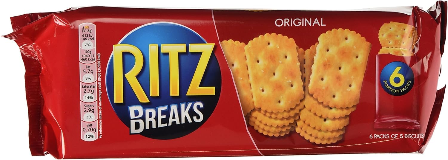 RITZ Breaks Original Crackers, Classic Crisp Savoury Crackers 176g