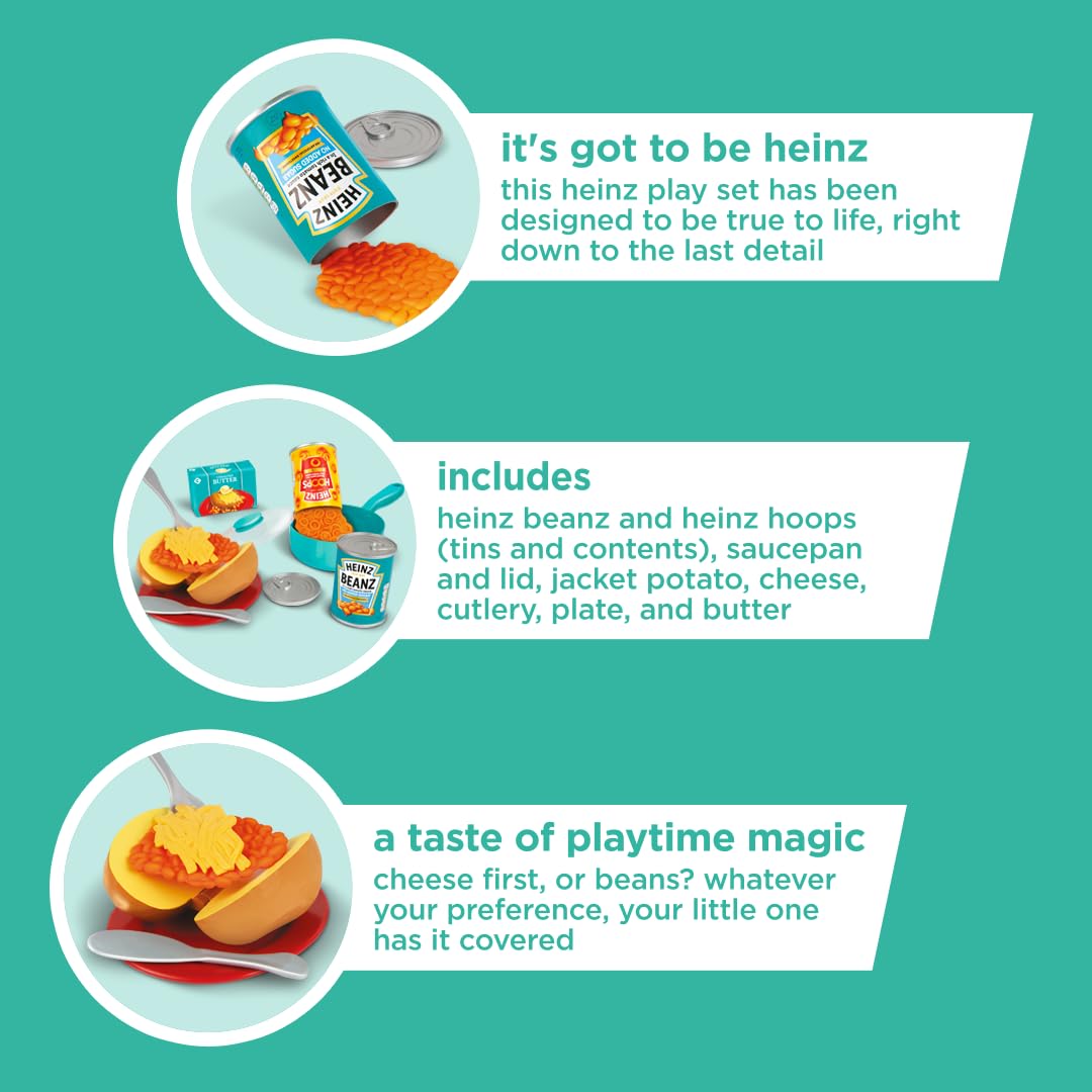 Casdon Heinz Beanz & Hoops Make & Play Set - Pretend Play Kitchen Toy for Ages 2+ 3