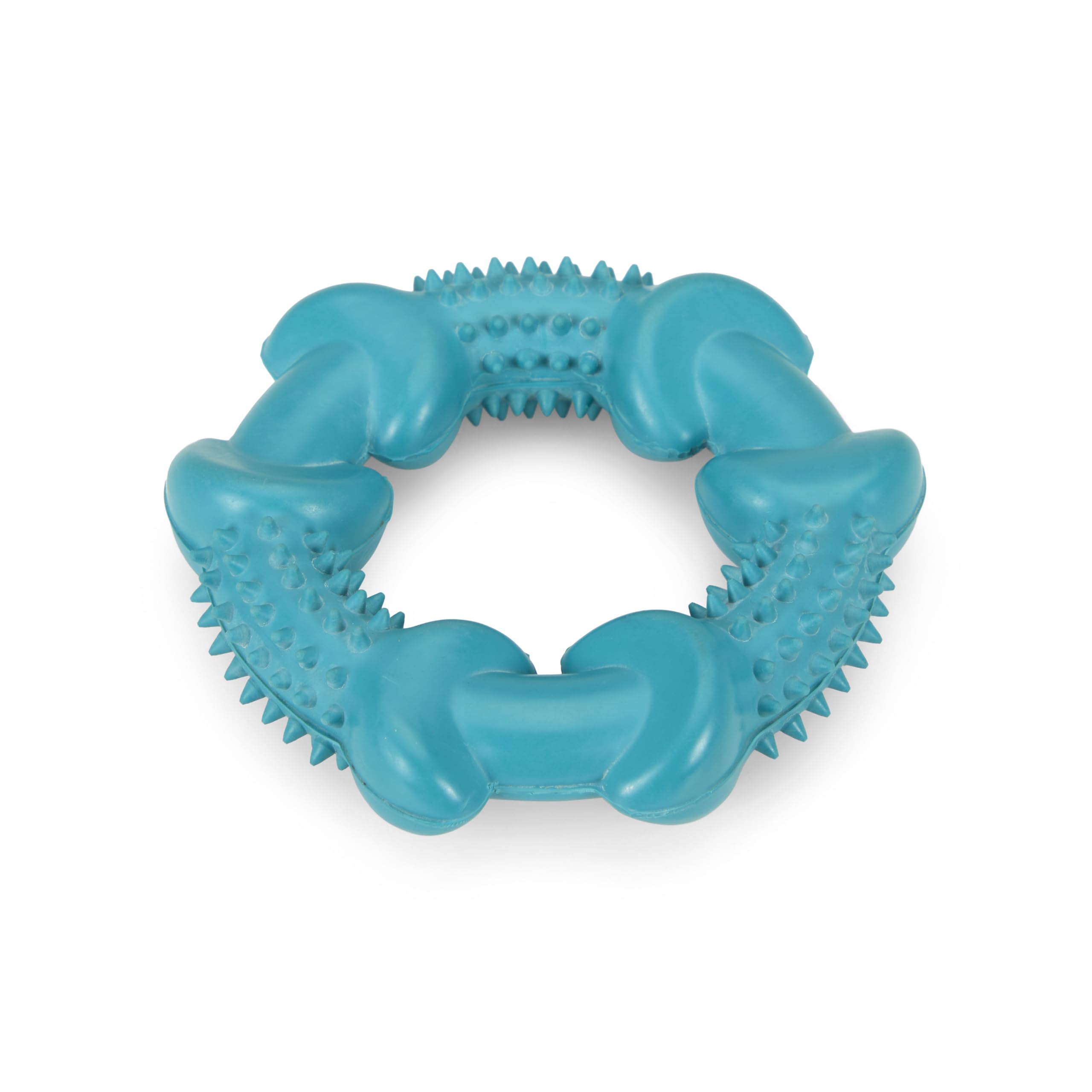 Petface Little Petface Rubber Ring Teething Chew Dog Toy for Puppies | Non-Toxic Rubber | Turquoise
