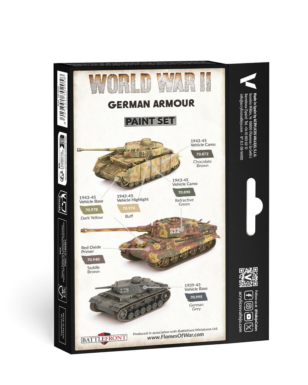 Vallejo WWII German Armour Model Color Set (6) - 17 ml Acrylic Paints 4