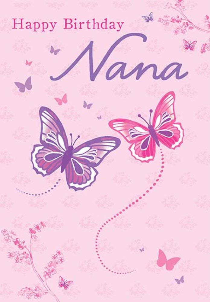 Piccadilly Greetings Traditional Birthday Card for Nana | Pink | 7 x 5 Inches