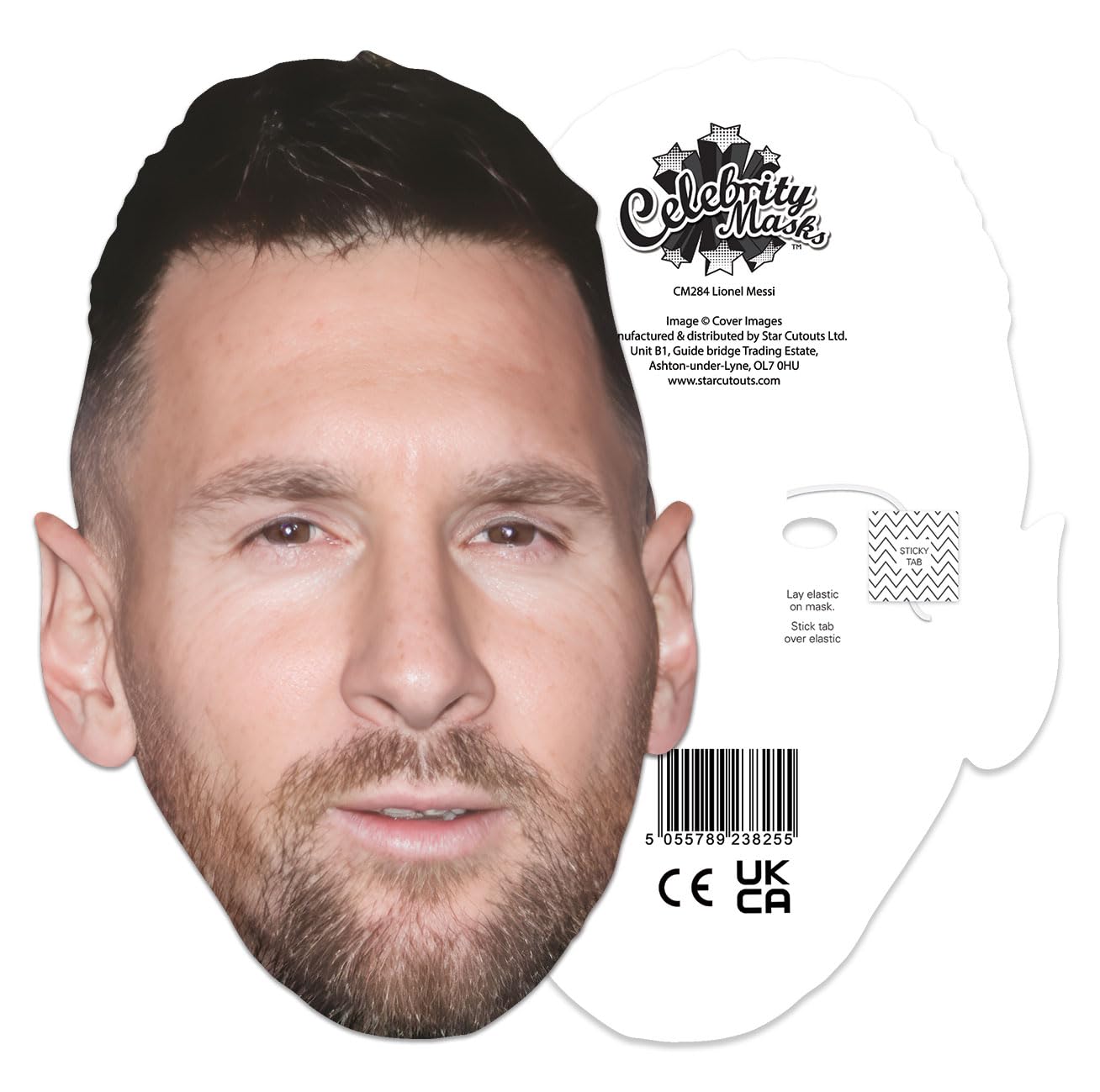 STAR CUTOUTS Lionel Messi Beard Cardboard Face Mask - One Size
