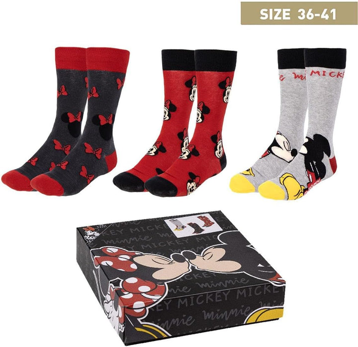 Minnie Mouse Socks - Grey, Red, Black, Yellow (Size 35-41)