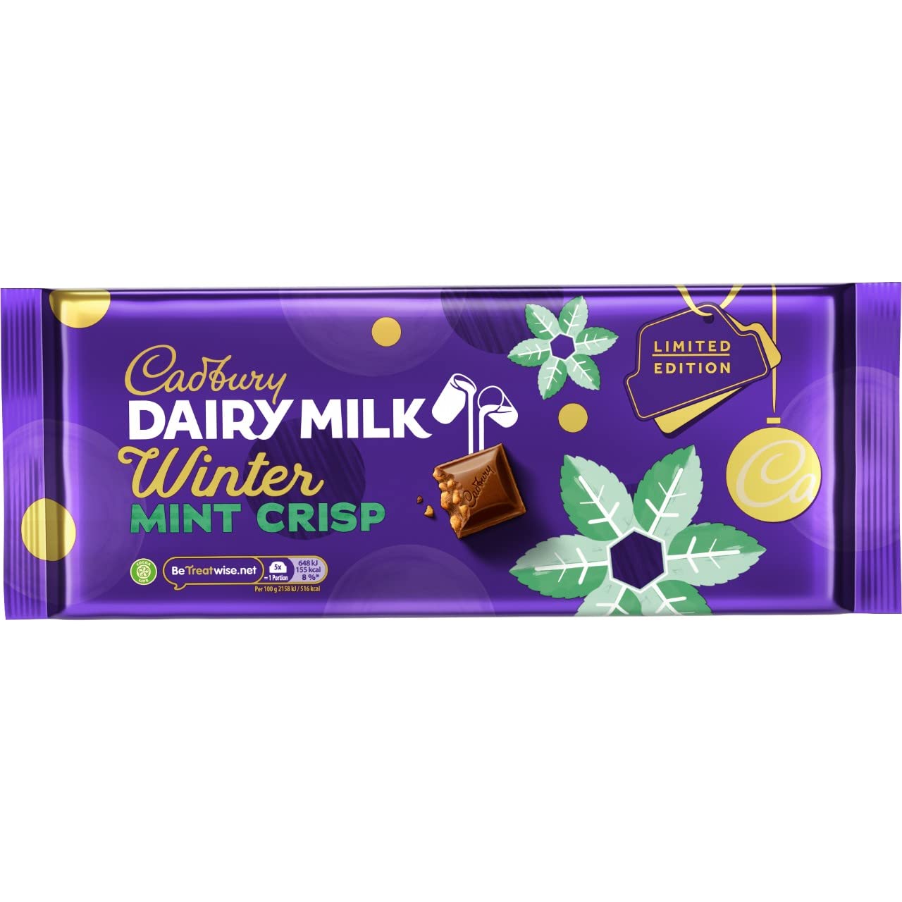 Cadbury Dairy Milk Winter Mint Crisp Edition 360g Chocolate Bar 3