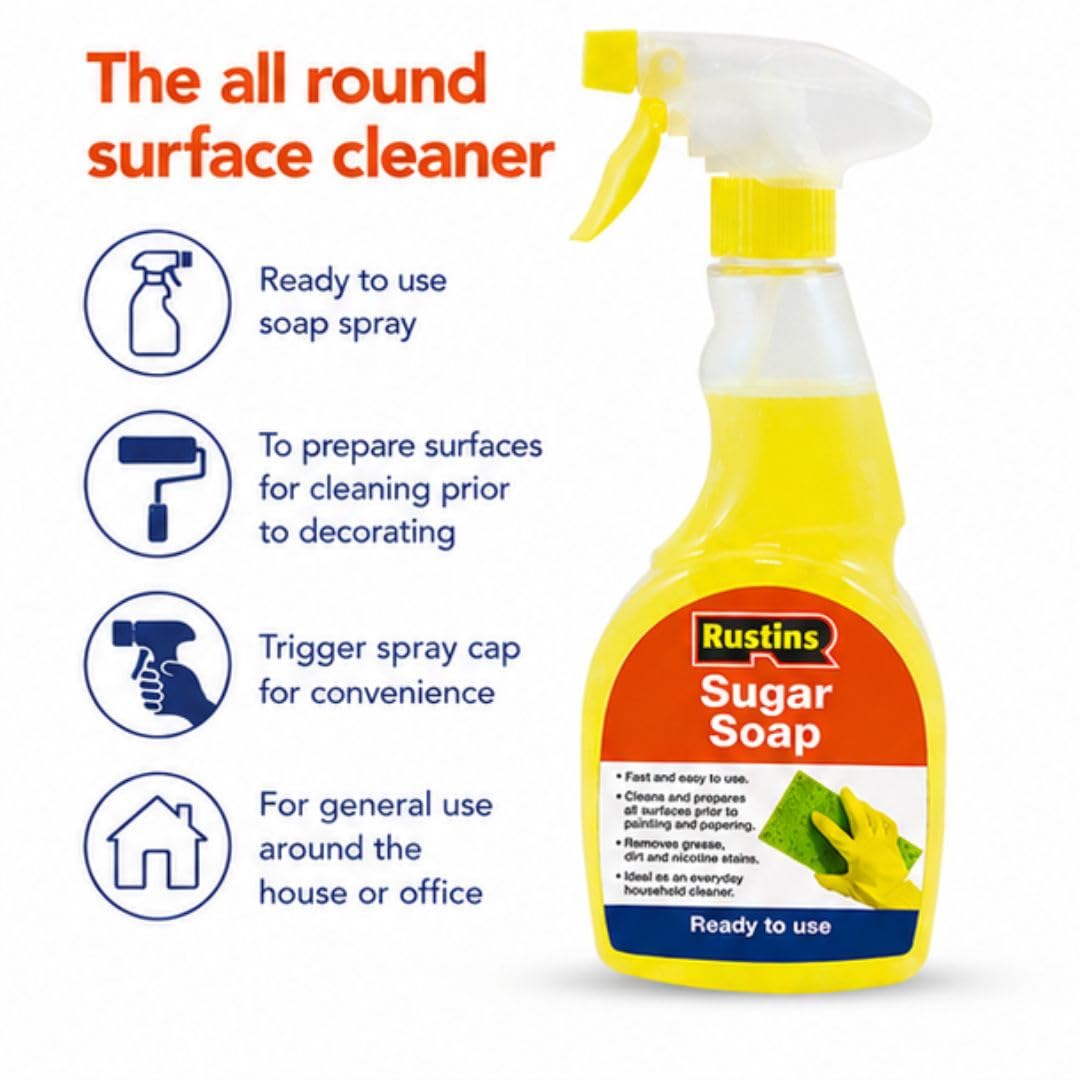RUSTINS Sugar Soap Spray - All Purpose Household Cleaner | 500 ml | Unscented 5