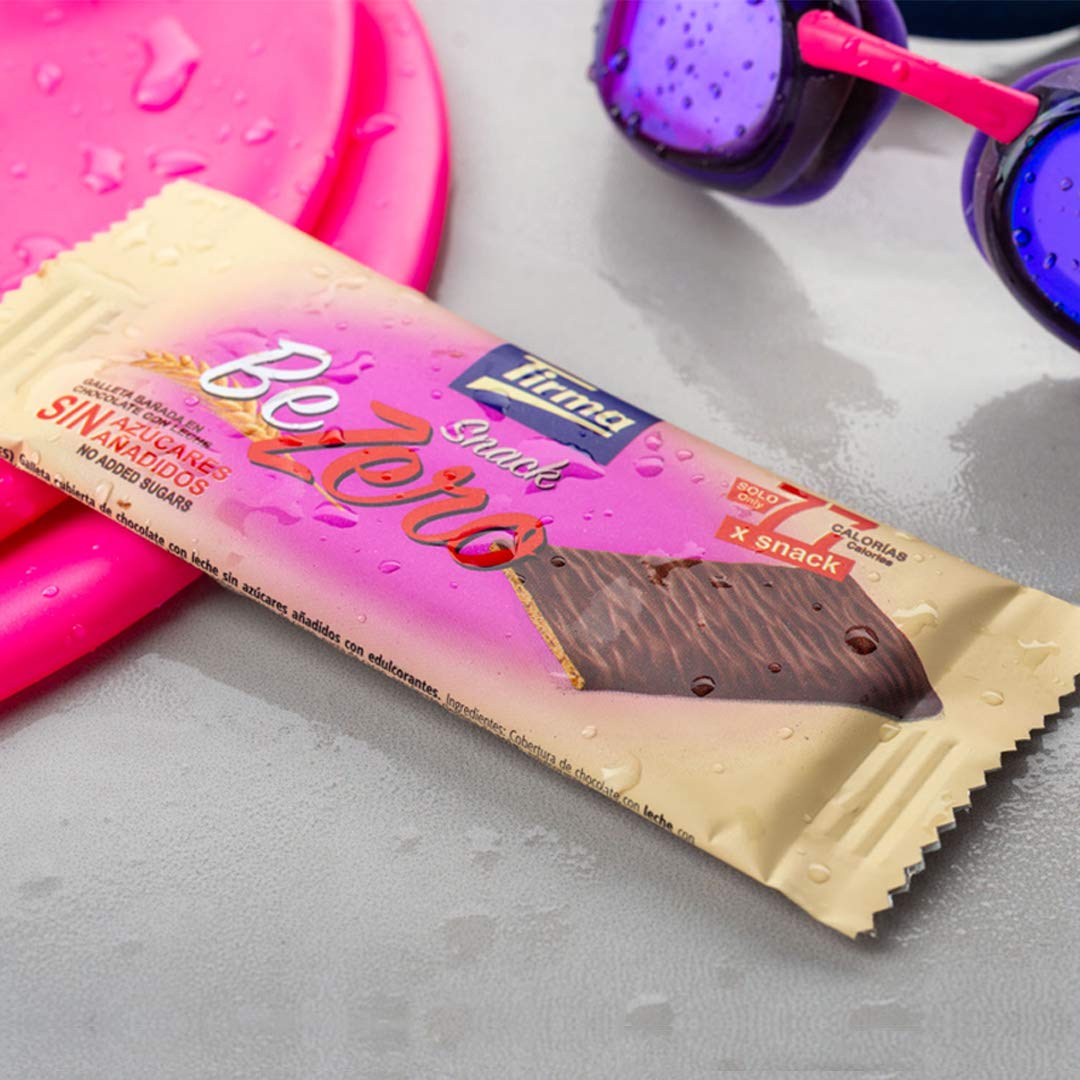 Tirma BeZero Milk Chocolate Light Biscuits - Low Calorie, No Added Sugars, 6 Individually Wrapped Snacks 14