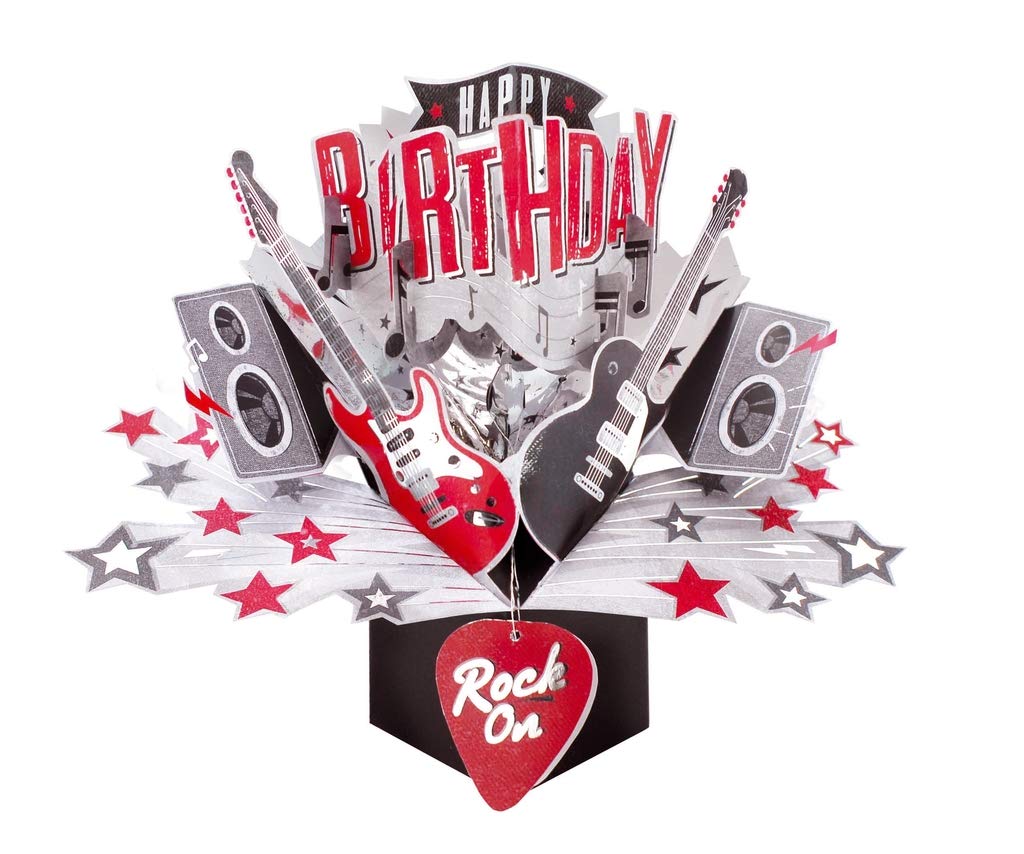 Second Nature Pop Ups Guitars Birthday Greeting Card | 3D Pop-Up | Multicolored