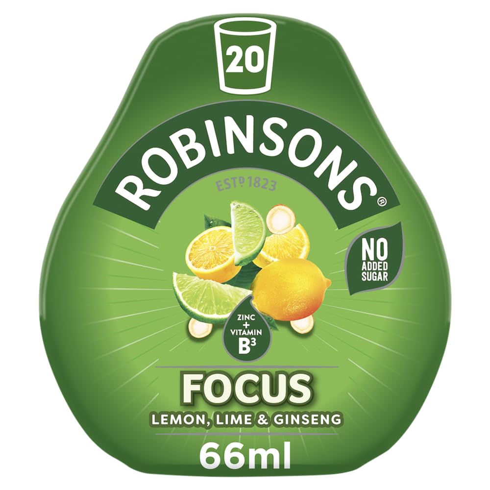 Robinsons Focus Benefit Drops Lemon, Lime & Ginseng with Vitamin B3 and Zinc - 50ml 8