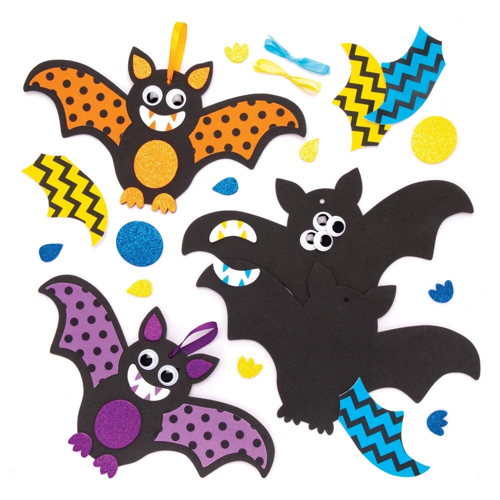 Baker Ross AW769 Halloween Bat Decoration Kit - Foam Craft for Kids Ages 3+