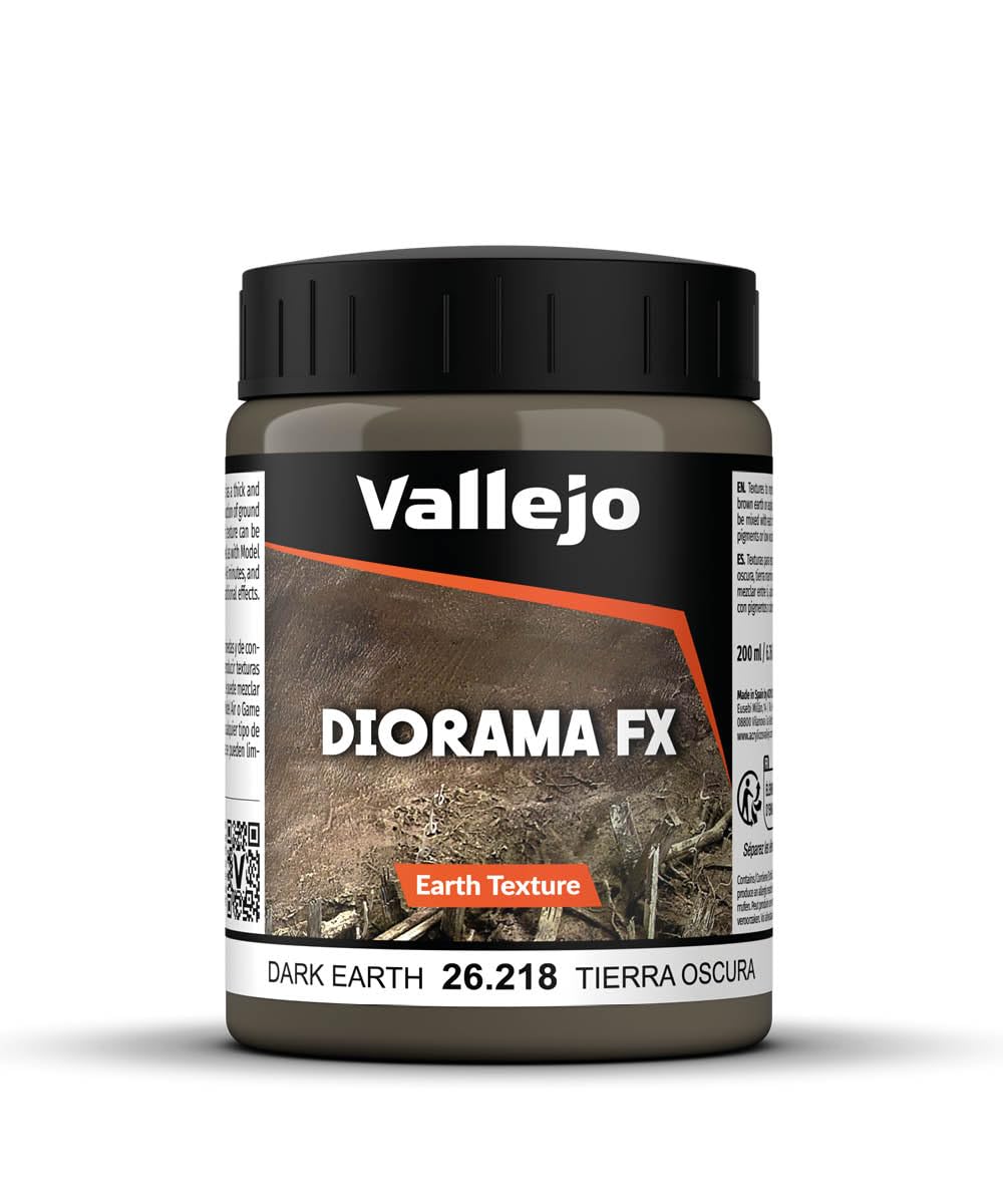 Vallejo Dark Earth Acrylic Paint - 200ml Bottle | Water-Based | Non-Toxic