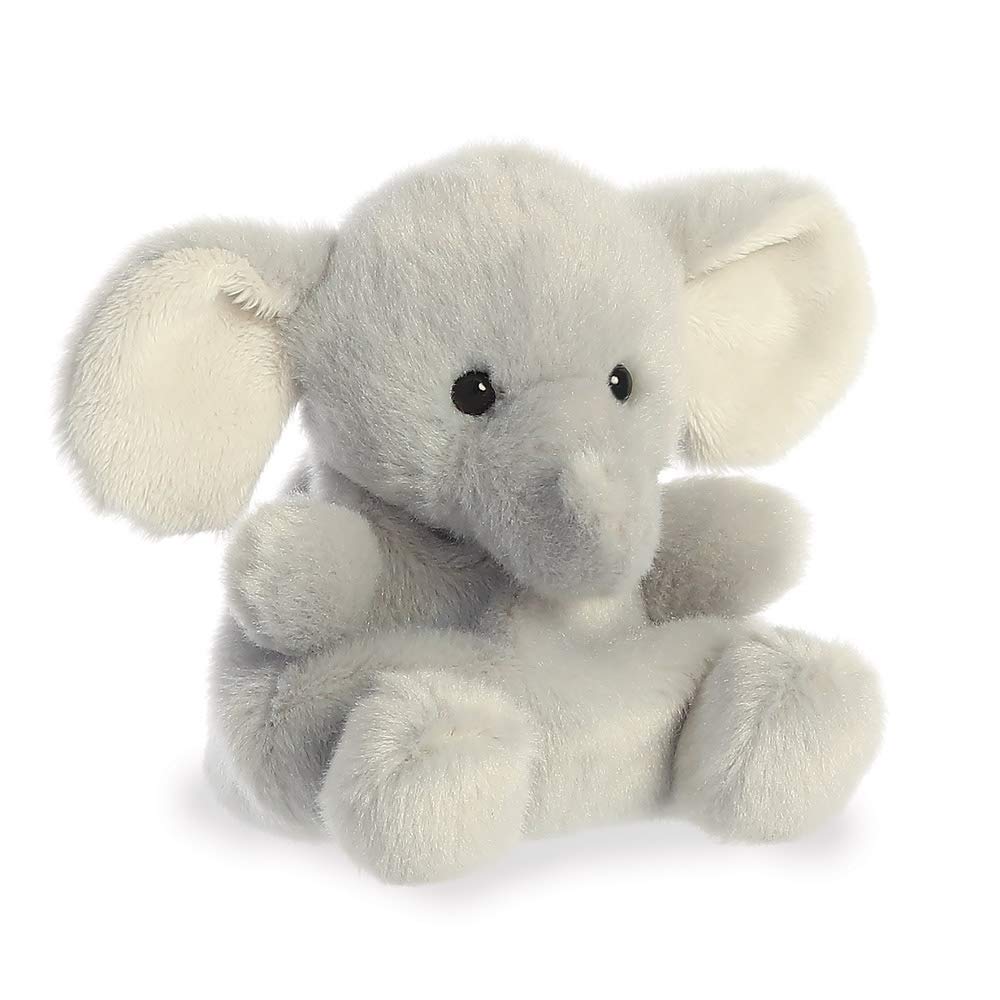 AURORA Palm Pals Stomps Elephant Soft Toy - 5 Inches, Grey Plush | Bean Filled
