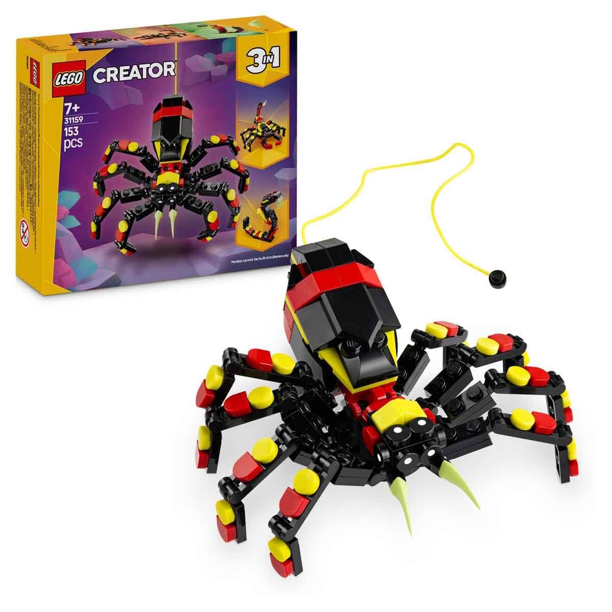 LEGO Creator 3in1 Wild Animals: Surprising Spider Toy - 153-Piece Building Set for Ages 7+