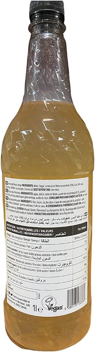 Sweetbird - Lemonade Syrup (1 Litre) - Vegan Friendly