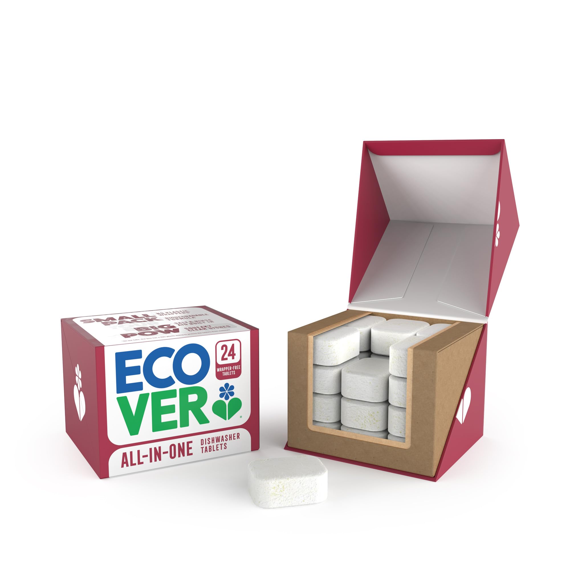 Ecover All-in-One Dishwasher Tablets with Salt & Rinse Aid (24 Tablets)