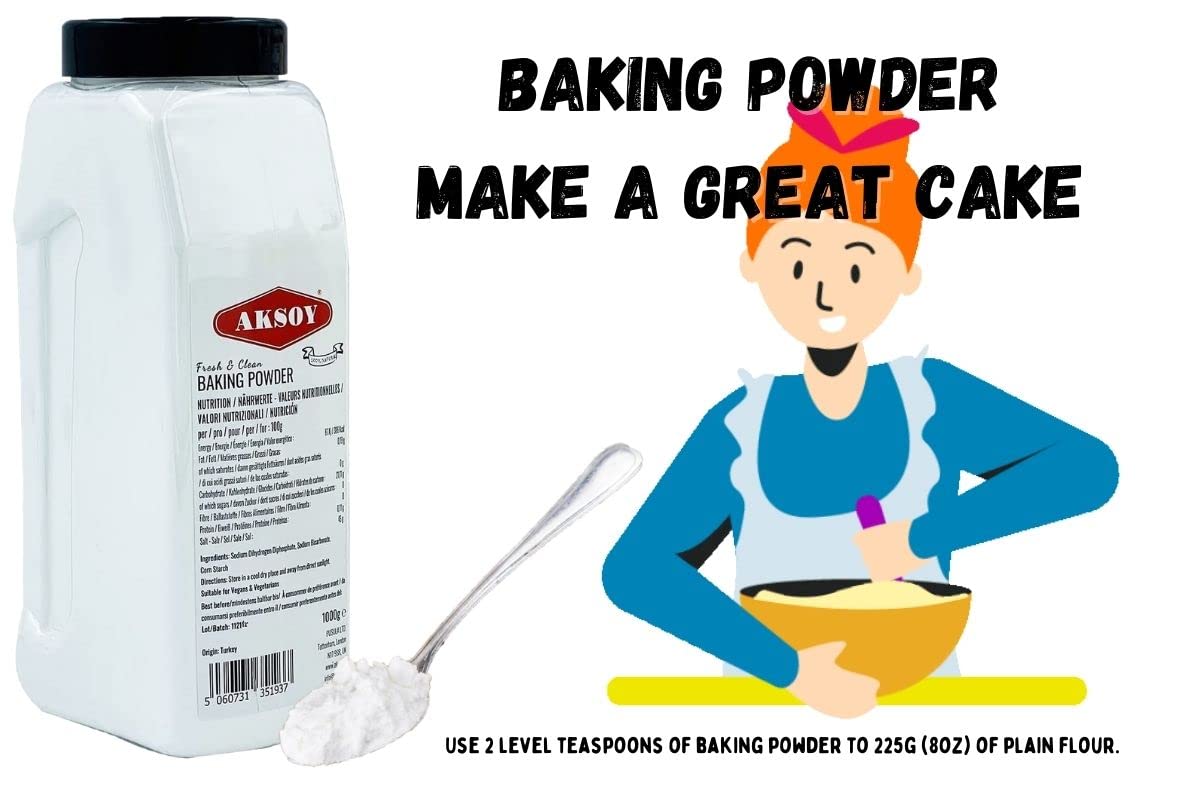 Aksoy Double Acting Baking Powder 1KG | All-Purpose Leavening Agent for Baking